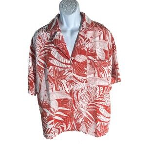 LUCY PARIS Women's Short Sleeve Button Down Hawaiian Shirt Medium NWT